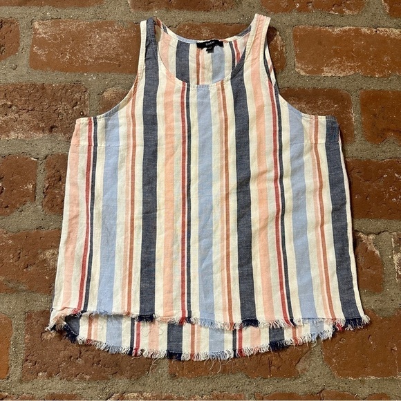 DREW Anthropologie striped Linen mix tank top size XS - Picture 1 of 15